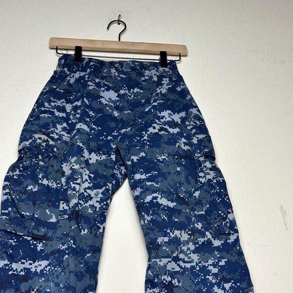 US Navy Military Camo Uniform Blue Digital Print USN Adjustable Cargo Pant Men S - Picture 7 of 13